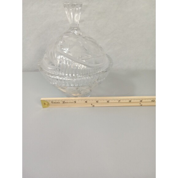 Crystal Covered Compote Bowl Candy Dish Floral - Picture 4 of 7